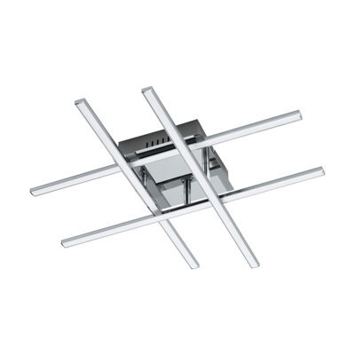 Modern Flush Ceiling Light With Chrome Finish And White Shade - 24W Led Bulb Included - image 1