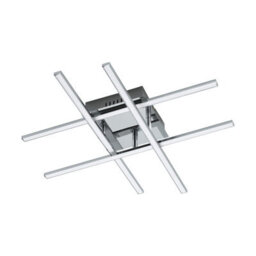 Modern Flush Ceiling Light With Chrome Finish And White Shade - 24W Led Bulb Included