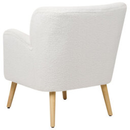 Beliani Armchair Tumba With Footstool Boucle White - thumbnail 7