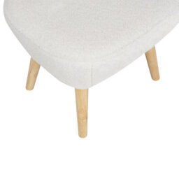 Beliani Armchair Tumba With Footstool Boucle White - thumbnail 9