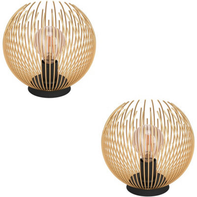 Loops 2 Pack Stylish Modern Black And Gold Table Lamp For Elegant Indoor Lighting - image 1