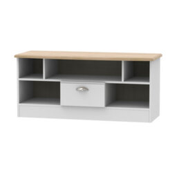 Albert 1 Drawer Tv & Media Unit In Grey Matt & Oak (Ready Assembled)