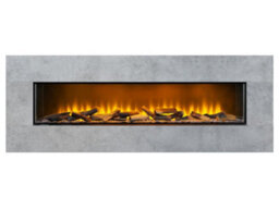 Acantha Pinnacle Fully Inset Media Wall Fire With Tv Back Board In Concrete Effect - thumbnail 2