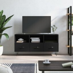 Berkfield Sturdy Tv Cabinet Black 102X36X50 Cm Engineered Wood - thumbnail 2