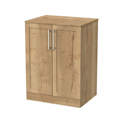 Balterley Stonnall Traditional Floor Standing 2 Door Vanity Unit With Laminate Worktop, 600mm, Autumn Oak - image 1