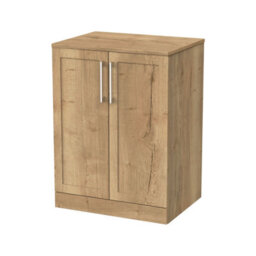Balterley Stonnall Traditional Floor Standing 2 Door Vanity Unit With Laminate Worktop, 600mm, Autumn Oak - thumbnail 1