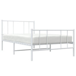 Berkfield Metal Bed Frame With Headboard And Footboard White 100X200 Cm - thumbnail 3