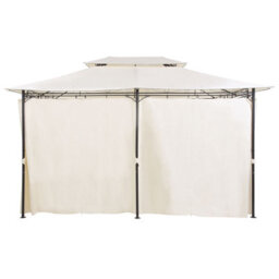 Beliani Gazebo Colos Metal 400 Cm 300 Cm Beige - thumbnail 4