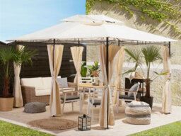 Beliani Gazebo Colos Metal 400 Cm 300 Cm Beige - thumbnail 2