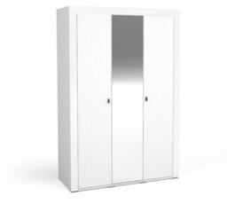 Arte Mossa Contemporary Hinged Mirrored Wardrobe In White - W1370mm X H2060mm X D560mm - thumbnail 1