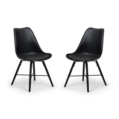 Oakham Rosedale Elegant Black Seat & Black Legs Dining Chairs - Set Of 2 - image 1