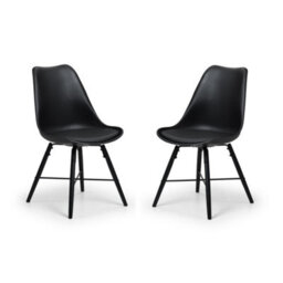 Oakham Rosedale Elegant Black Seat & Black Legs Dining Chairs - Set Of 2 - thumbnail 1