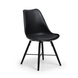 Oakham Rosedale Elegant Black Seat & Black Legs Dining Chairs - Set Of 2 - thumbnail 2