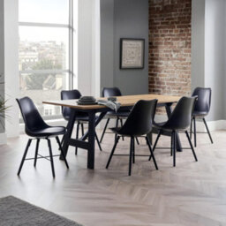 Oakham Rosedale Elegant Black Seat & Black Legs Dining Chairs - Set Of 2 - thumbnail 5