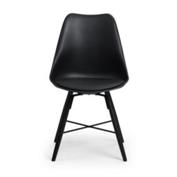 Oakham Rosedale Elegant Black Seat & Black Legs Dining Chairs - Set Of 2 - thumbnail 3