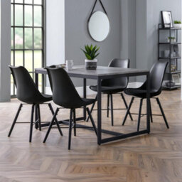Oakham Rosedale Elegant Black Seat & Black Legs Dining Chairs - Set Of 2 - thumbnail 7