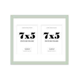 12X10 Inch 2 Opening Photo Collage Frame, Display Two 7X5 Inch Photos, Multi Aperture Family Picture Frame, Mint Green - thumbnail 2