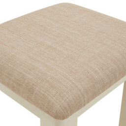 The Furniture Market Marbury Cream Painted Dressing Table Stool Upholstered Natural Oatmeal Fabric Seat Pad Timeless Charm For Any Bedroom - thumbnail 3