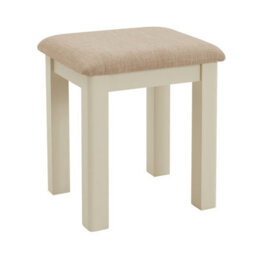 The Furniture Market Marbury Cream Painted Dressing Table Stool Upholstered Natural Oatmeal Fabric Seat Pad Timeless Charm For Any Bedroom - thumbnail 2