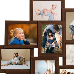 Berkfield Modern Collage Photo Frame For 10X(10X15 Cm) Picture Dark Brown Mdf - thumbnail 4