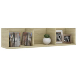 Berkfield Cd Wall Shelf Sonoma Oak 75X18X18 Cm Engineered Wood - thumbnail 3