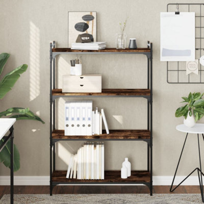 Berkfield Bookcase 4-Tier Smoked Oak 80X30X120 Cm Engineered Wood - image 1