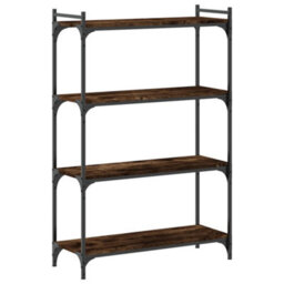 Berkfield Bookcase 4-Tier Smoked Oak 80X30X120 Cm Engineered Wood - thumbnail 6