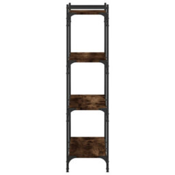 Berkfield Bookcase 4-Tier Smoked Oak 80X30X120 Cm Engineered Wood - thumbnail 5