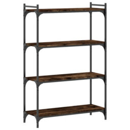 Berkfield Bookcase 4-Tier Smoked Oak 80X30X120 Cm Engineered Wood - thumbnail 2