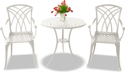 Centurion Supports Oshowa Luxurious Garden And Patio Table And 2 Large Chairs With Armrests Cast Aluminium Bistro Set - image 1