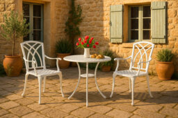 Centurion Supports Oshowa Luxurious Garden And Patio Table And 2 Large Chairs With Armrests Cast Aluminium Bistro Set - thumbnail 9