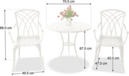 Centurion Supports Oshowa Luxurious Garden And Patio Table And 2 Large Chairs With Armrests Cast Aluminium Bistro Set - thumbnail 7
