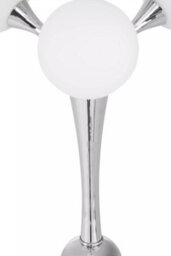 Orsina Modern Chrome 6 Light Table Lamp, Tree Design Accent Lamp With White Opal Glass Shades, Chrome Table Lighting - thumbnail 5