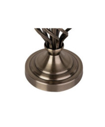 Lighting Supermarket Queenswood Traditional Barley Twist Table Lamp With Blue Gold Linen Shade - Antique Brass - thumbnail 7
