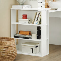 Sobuy Fwt35-W, Home Office Table, Computer Desk Workstation With Storage Shelves,white,w100Xd60Xh76 - thumbnail 4