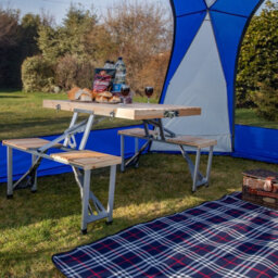 Andes Wooden Folding Portable Camping/picnic Outdoor Table & Stool Chair Set - thumbnail 3