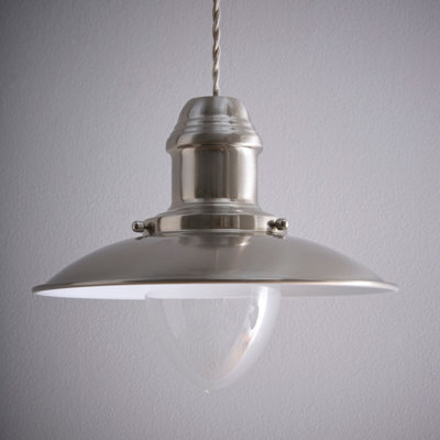 K Living Chester Metal Satin Nickel Fisherman Non Electrical Vintage Ceiling Pendant/light - image 1