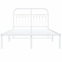 Berkfield Metal Bed Frame Without Mattress With Headboard White 120X200Cm - thumbnail 4