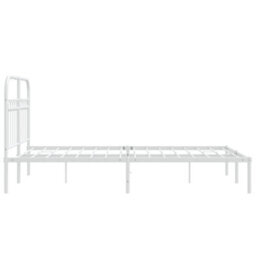 Berkfield Metal Bed Frame Without Mattress With Headboard White 120X200Cm - thumbnail 5