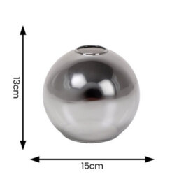 Valuelights Bellamy Small Easy Fit Smoked Glass Globe Lampshade Ceiling Light Shade And Bulb (D)15Cm - thumbnail 6