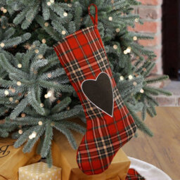 Dibor Highland Tartan Love Heart Xmas Gift Decoration Christmas Stocking For Kids - thumbnail 1