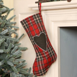 Dibor Highland Tartan Love Heart Xmas Gift Decoration Christmas Stocking For Kids - thumbnail 3