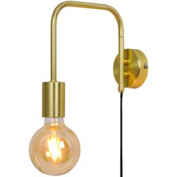 GoodHome Ghlin Industrial Gold Effect Plug-In Wall Light - thumbnail 4
