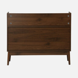 Sweeek - 100Cm Vintage Vinyl Record Cabinet With Dividers Nepal Dark Wood Colour 100X48X81.5 Cm - thumbnail 2