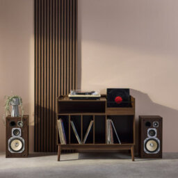 Sweeek - 100Cm Vintage Vinyl Record Cabinet With Dividers Nepal Dark Wood Colour 100X48X81.5 Cm - thumbnail 3