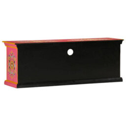 Berkfield Sturdy Tv Cabinet Pink 110X30X40 Cm Solid Wood Mango - thumbnail 6