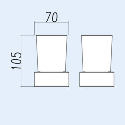 Nes Home Chrome Square Modern Tumbler & Holder - thumbnail 2