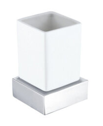 Nes Home Chrome Square Modern Tumbler & Holder