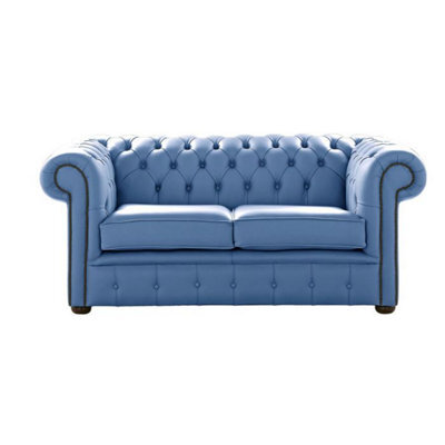 Chesterfield 2 Seater Shelly Iceblast Leather Sofa Settee Bespoke In Classic Style - image 1