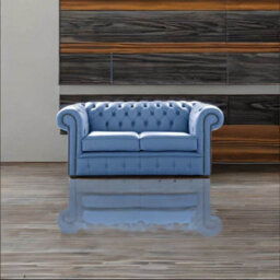 Chesterfield 2 Seater Shelly Iceblast Leather Sofa Settee Bespoke In Classic Style - thumbnail 3